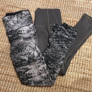 Athleta Black pattern and Gray Leggings